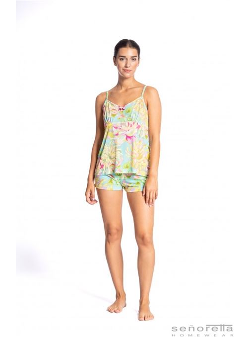 100 PIJAMA TIRANTES ESTAMPADO FLORES