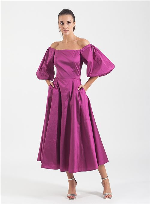 5027.9 VESTIDO TAFETAN ROYAL MANGA