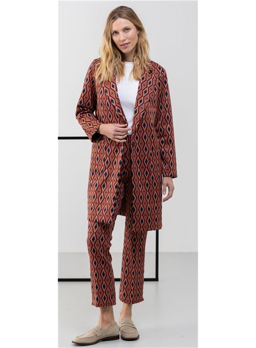 3195 D008 CHAQUETA LARGA HONGO