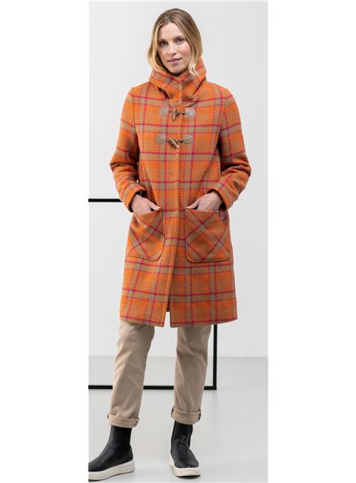 5089 D010 ABRIGO CUADROS HONGO