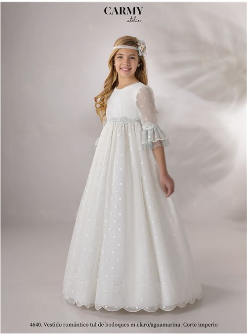 4640 VEST. COMUNION ROMANTICO TUL