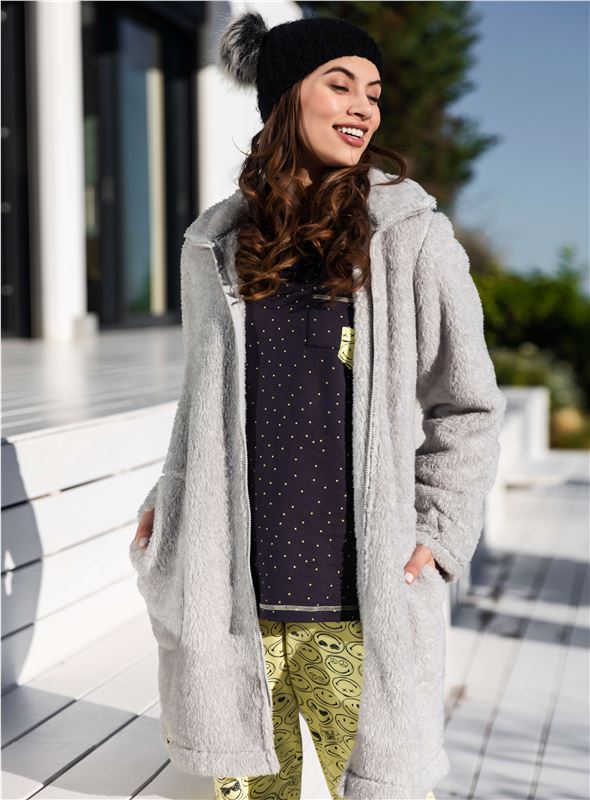 Cremallera Batas De Pelo Mujer Bata Corta Pelo Fluffy Mafalda