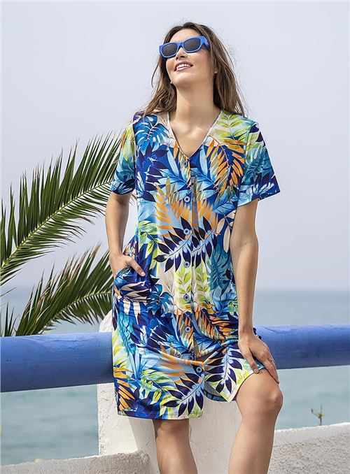 6518 VESTIDO ABIERTO MC ESTAMPADO